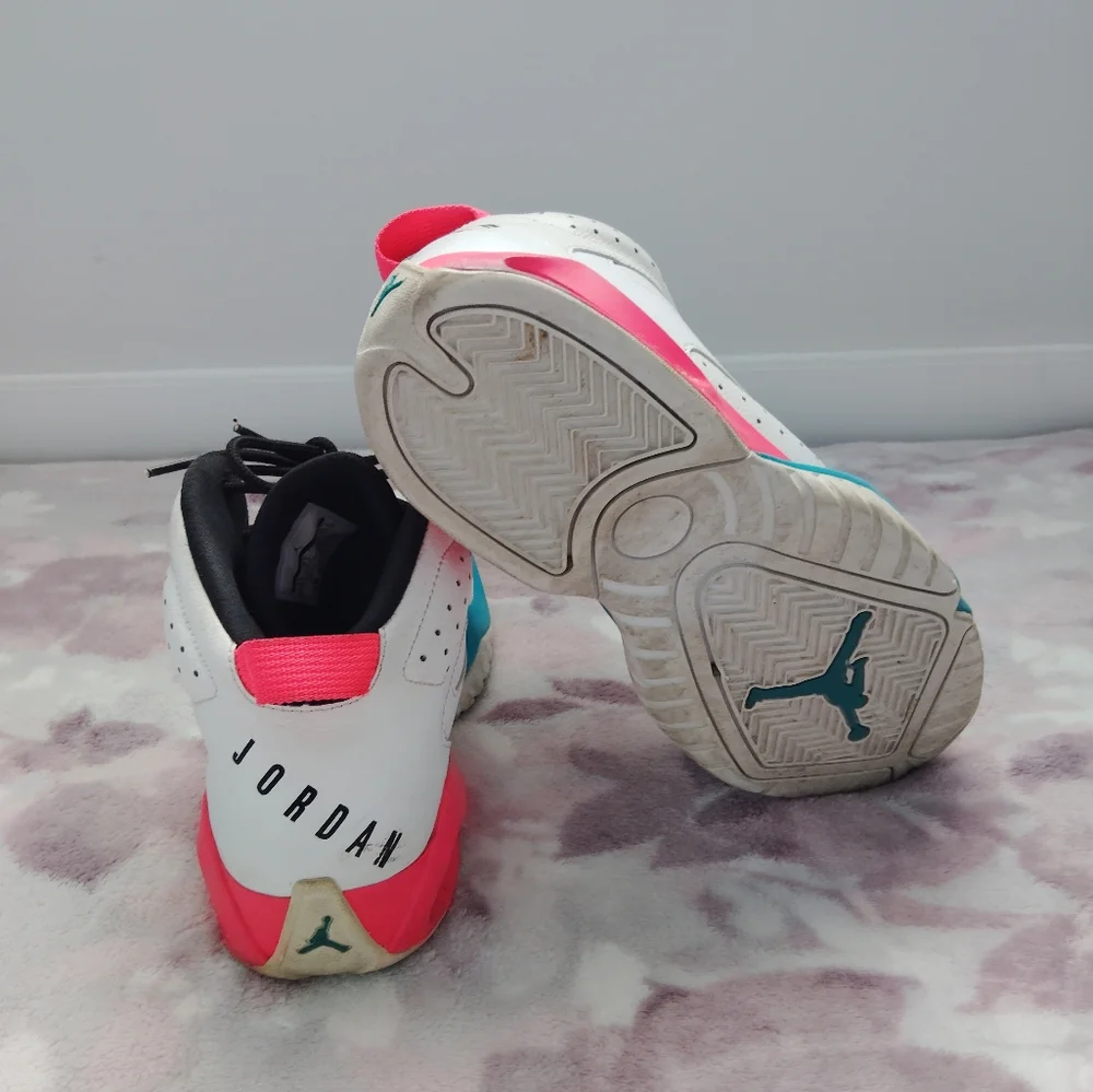 Nike Jordan Lift Off Sneakers in White with Pink and Blue Accents - Picture 5 of 7